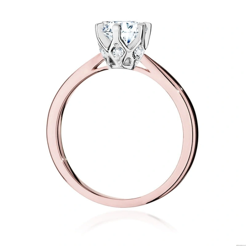 Pierścionek W539 Diament Laboratoryjny 1,00ct różowe złoto