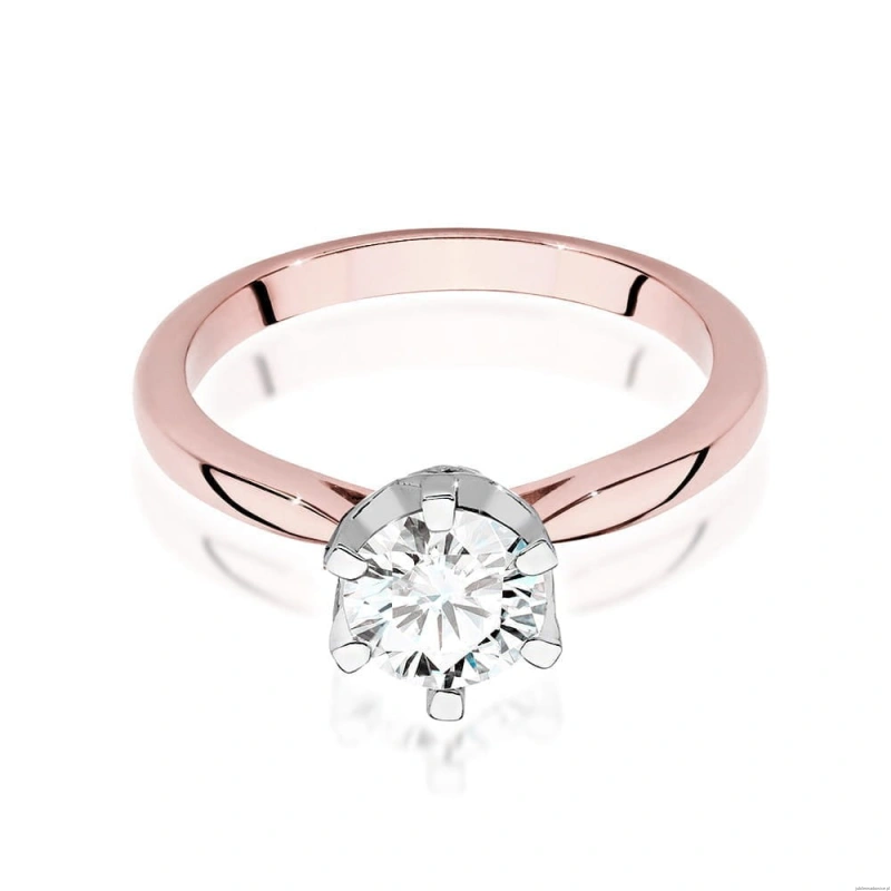 Pierścionek W539 Diament Laboratoryjny 1,00ct różowe złoto