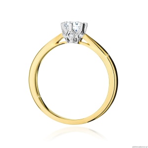 Pierścionek W539 Diament Laboratoryjny 0,40ct żółte złoto