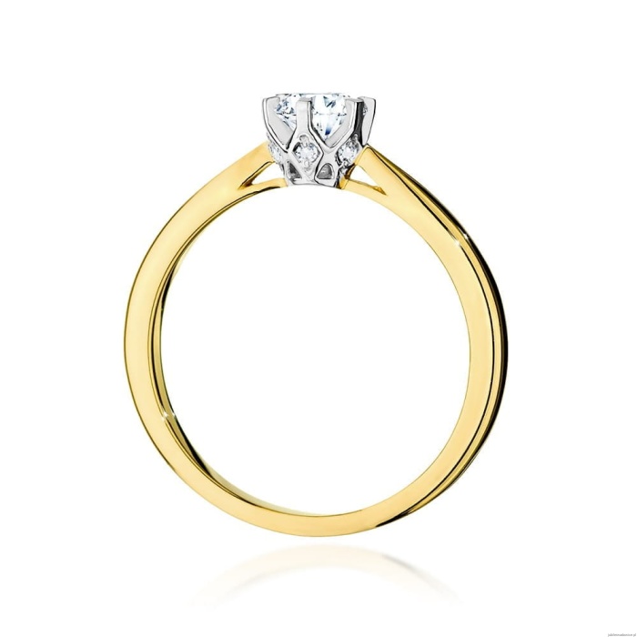 Pierścionek W539 Diament Laboratoryjny 0,40ct żółte złoto