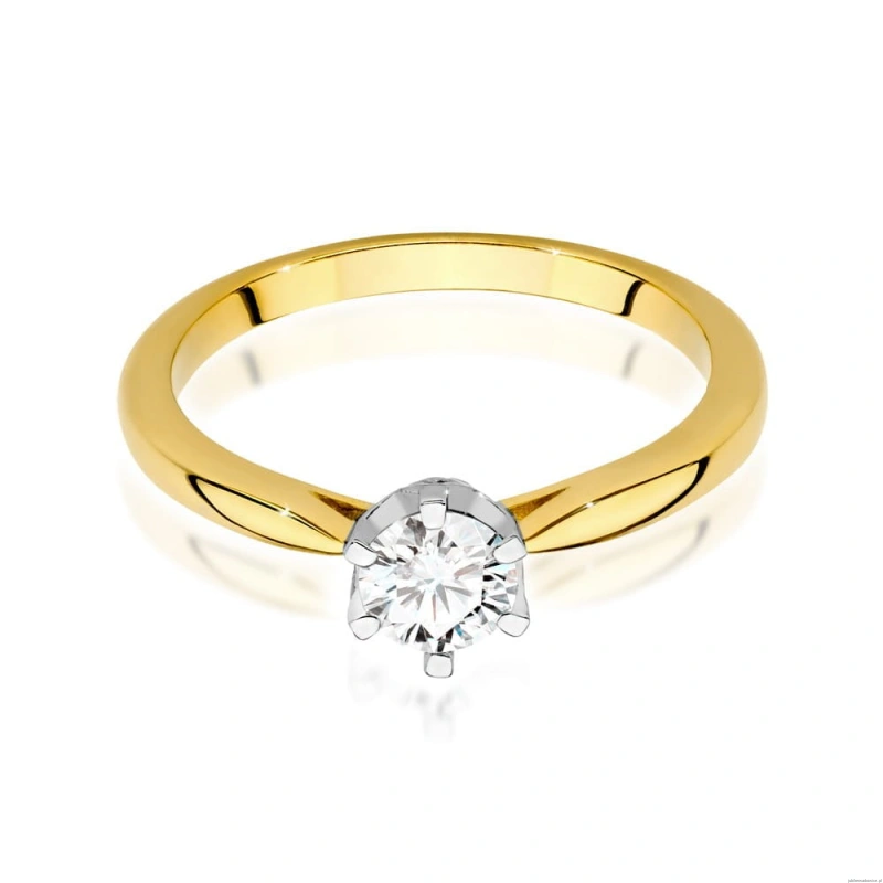 Pierścionek W539 Diament Laboratoryjny 0,40ct żółte złoto