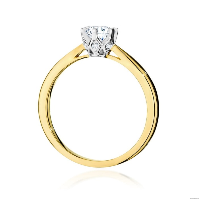 Pierścionek W539 Diament Laboratoryjny 0,50ct żółte złoto