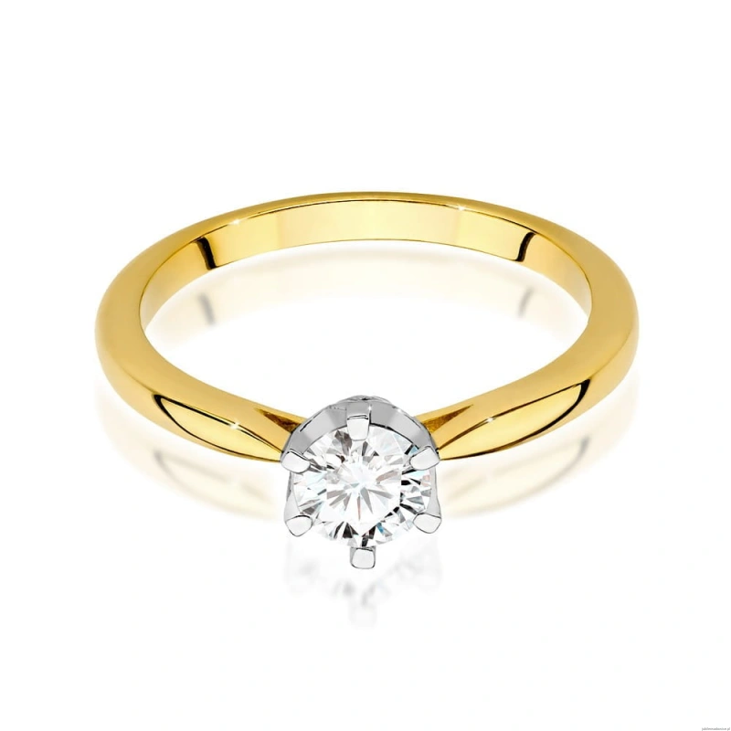 Pierścionek W539 Diament Laboratoryjny 0,50ct żółte złoto