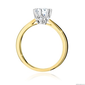 Pierścionek W539 Diament Laboratoryjny 0,70ct żółte złoto