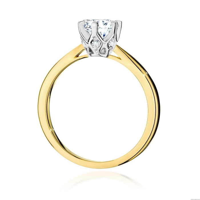 Pierścionek W539 Diament Laboratoryjny 0,70ct żółte złoto