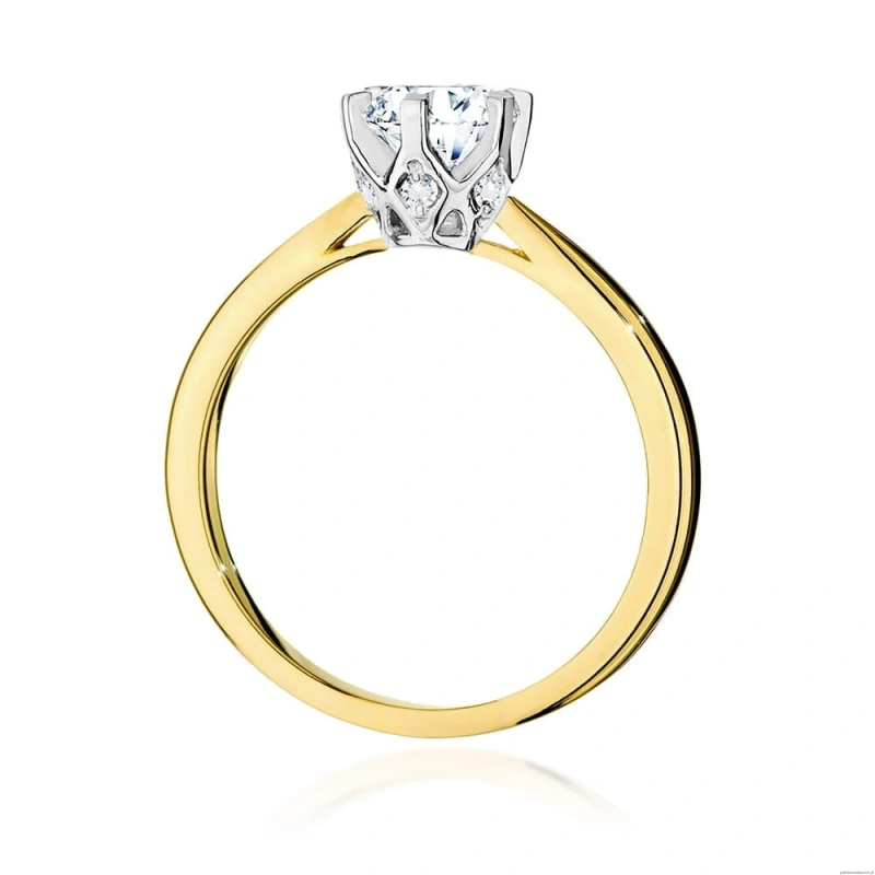 Pierścionek W539 Diament Laboratoryjny 0,70ct żółte złoto