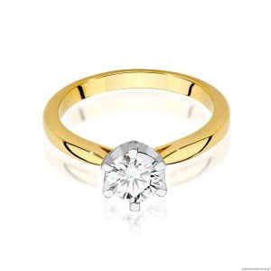 Pierścionek W539 Diament Laboratoryjny 0,70ct żółte złoto