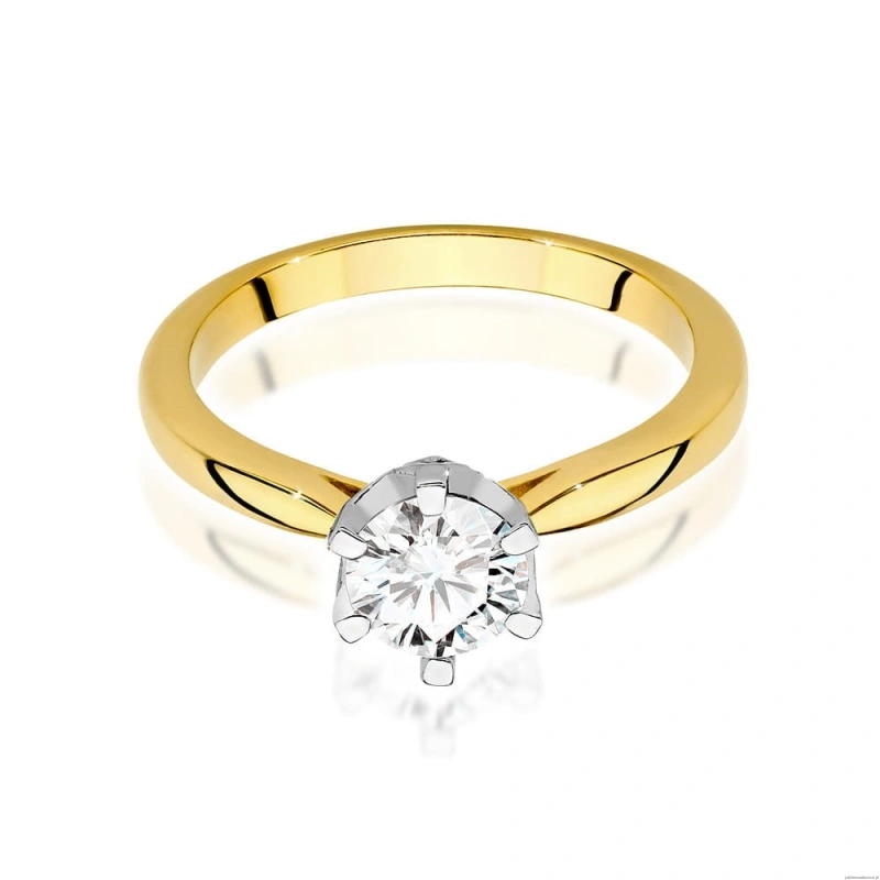 Pierścionek W539 Diament Laboratoryjny 0,70ct żółte złoto