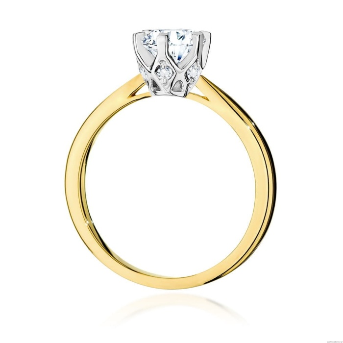 Pierścionek W539 Diament Laboratoryjny 1,00ct żółte złoto