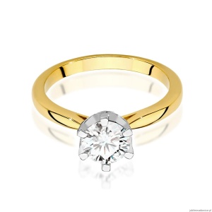 Pierścionek W539 Diament Laboratoryjny 1,00ct żółte złoto