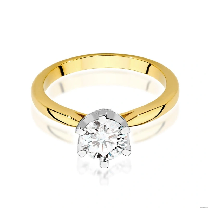 Pierścionek W539 Diament Laboratoryjny 1,00ct żółte złoto