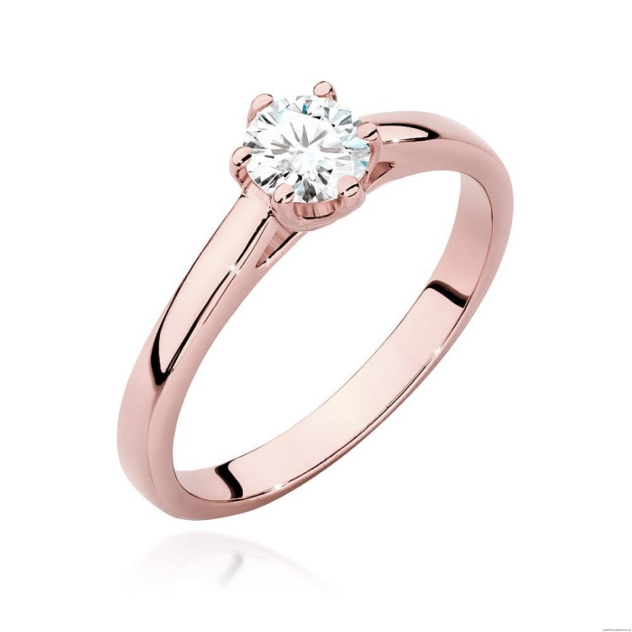 Pierścionek W540 Diament Laboratoryjny 0,40ct różowe złoto