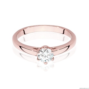 Pierścionek W540 Diament Laboratoryjny 0,40ct różowe złoto