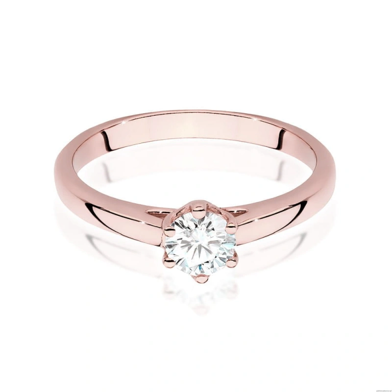 Pierścionek W540 Diament Laboratoryjny 0,40ct różowe złoto