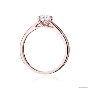 Pierścionek W540 Diament Laboratoryjny 0,40ct różowe złoto