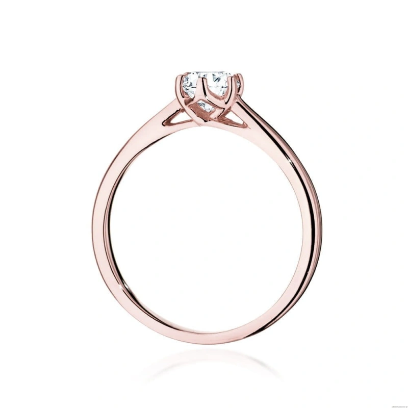 Pierścionek W540 Diament Laboratoryjny 0,40ct różowe złoto