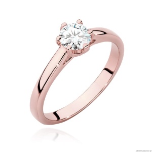 Pierścionek W540 Diament Laboratoryjny 0,50ct różowe złoto