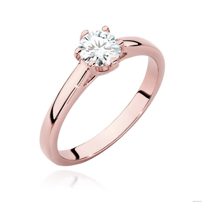 Pierścionek W540 Diament Laboratoryjny 0,50ct różowe złoto