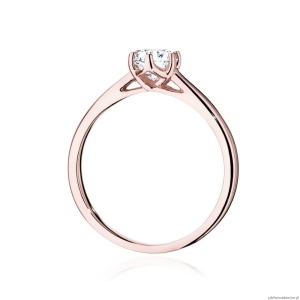 Pierścionek W540 Diament Laboratoryjny 0,50ct różowe złoto