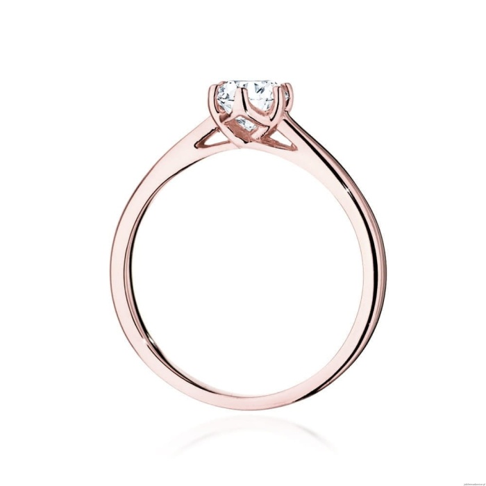 Pierścionek W540 Diament Laboratoryjny 0,50ct różowe złoto