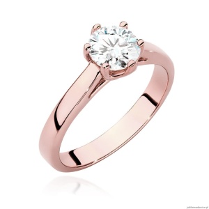 Pierścionek W540 Diament Laboratoryjny 0,70ct różowe złoto