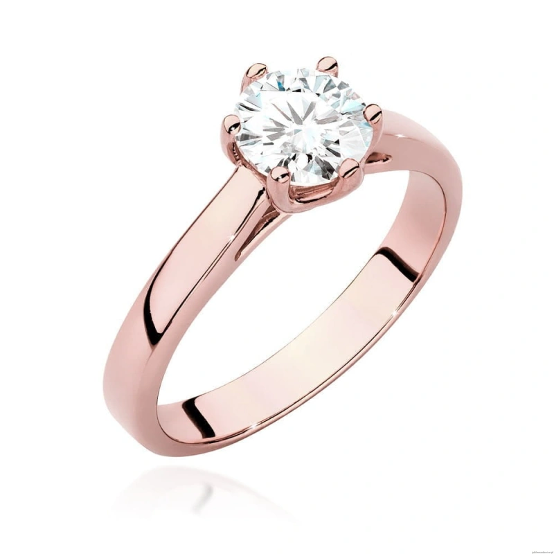 Pierścionek W540 Diament Laboratoryjny 0,70ct różowe złoto