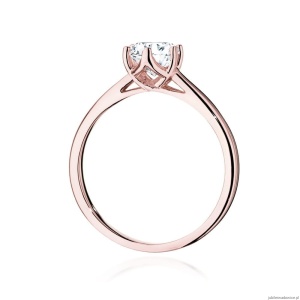 Pierścionek W540 Diament Laboratoryjny 0,70ct różowe złoto