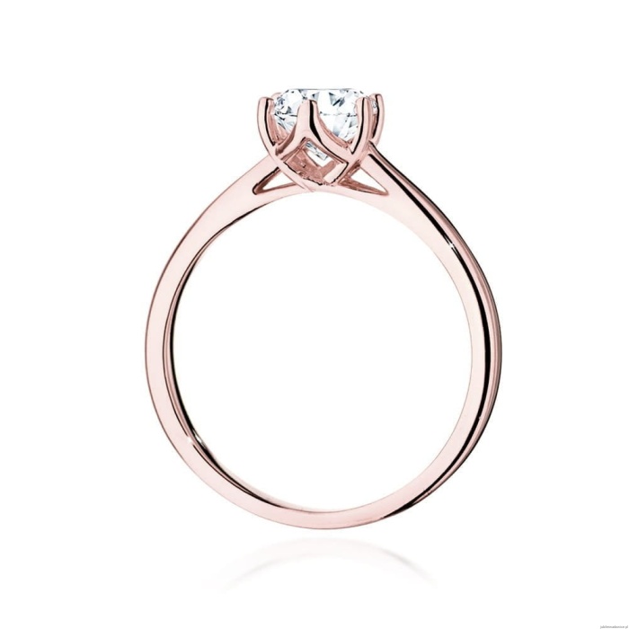 Pierścionek W540 Diament Laboratoryjny 0,70ct różowe złoto