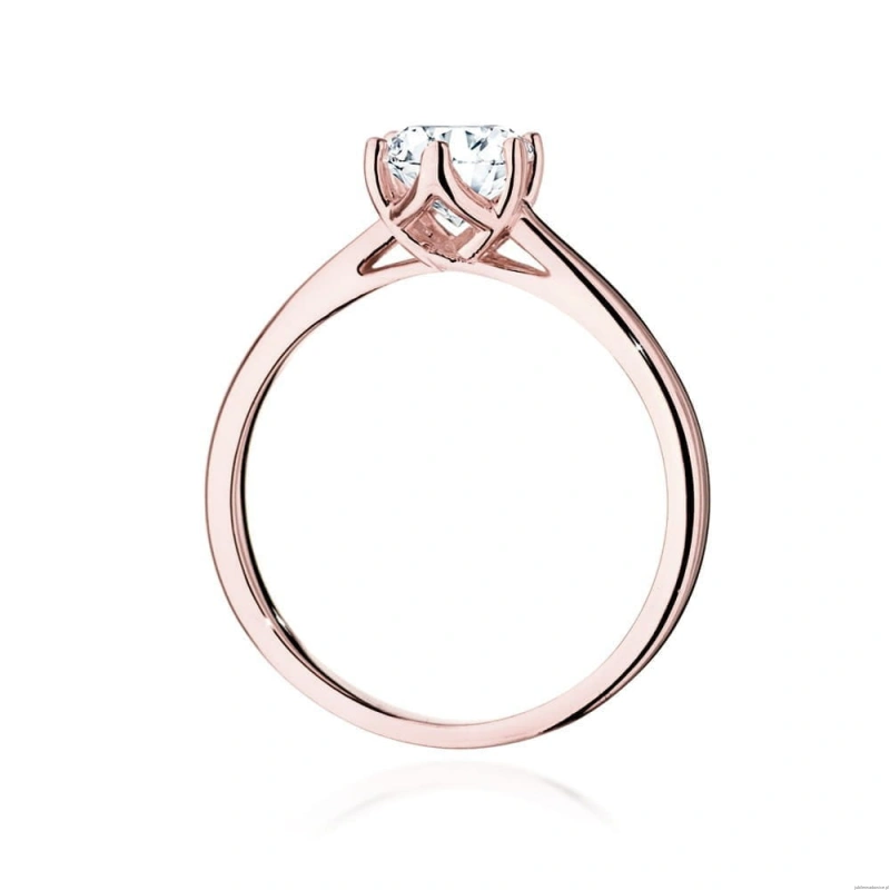 Pierścionek W540 Diament Laboratoryjny 0,70ct różowe złoto