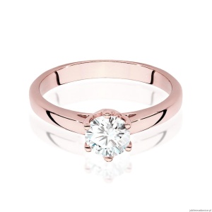 Pierścionek W540 Diament Laboratoryjny 0,70ct różowe złoto