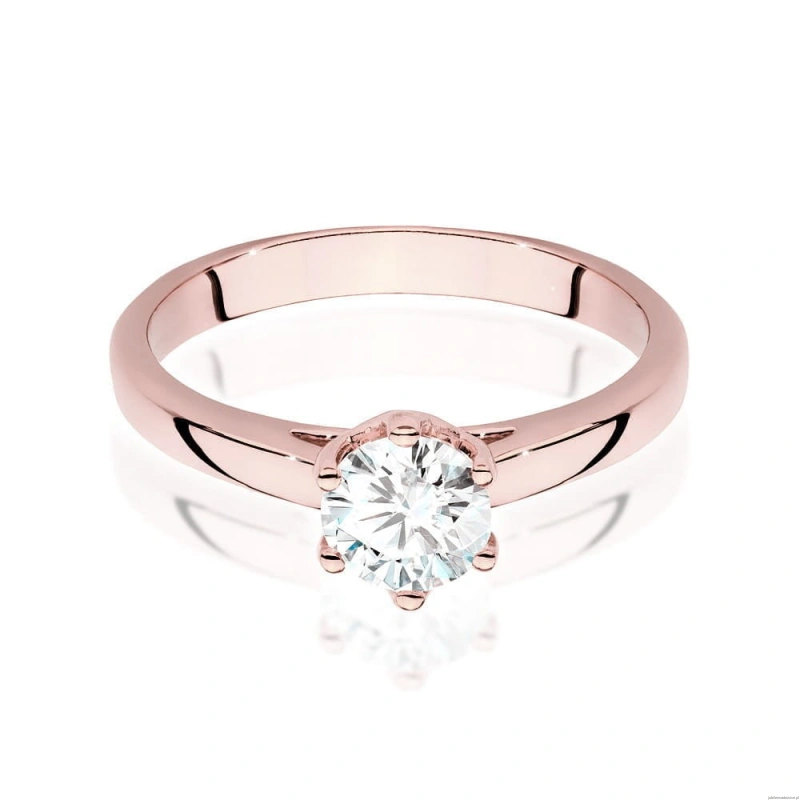 Pierścionek W540 Diament Laboratoryjny 0,70ct różowe złoto