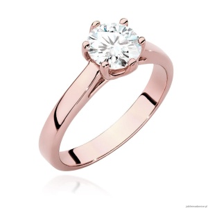 Pierścionek W540 Diament Laboratoryjny 1,00ct różowe złoto