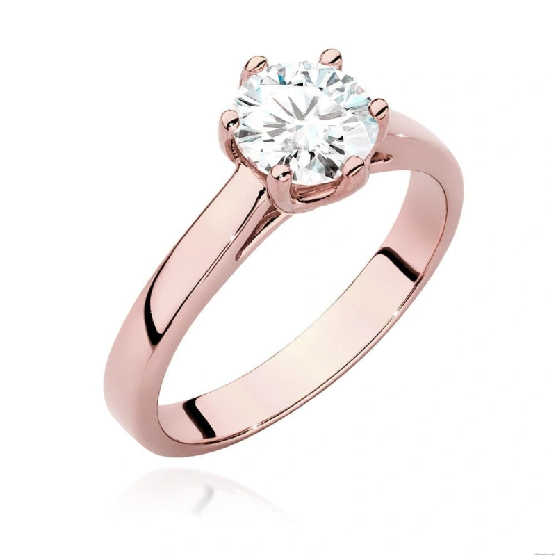 Pierścionek W540 Diament Laboratoryjny 1,00ct różowe złoto
