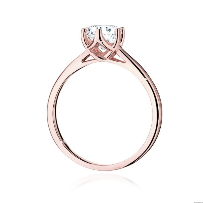 Pierścionek W540 Diament Laboratoryjny 1,00ct różowe złoto
