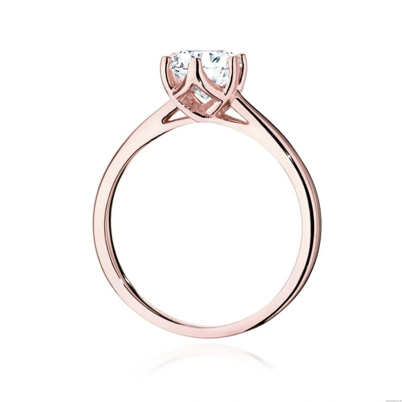 Pierścionek W540 Diament Laboratoryjny 1,00ct różowe złoto