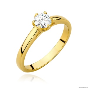 Pierścionek W540 Diament Laboratoryjny 0,40ct żółte złoto