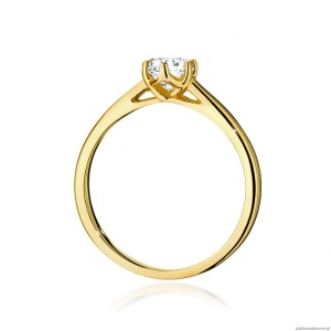 Pierścionek W540 Diament Laboratoryjny 0,40ct żółte złoto