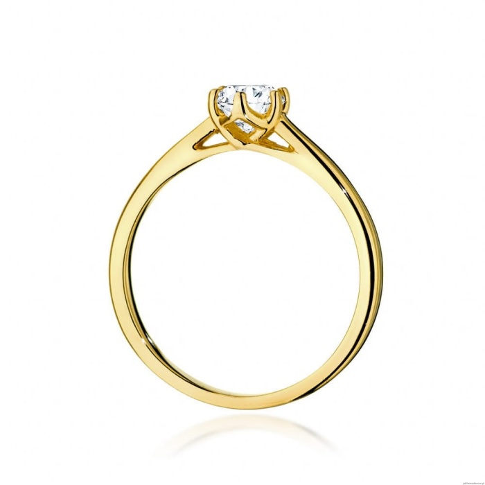 Pierścionek W540 Diament Laboratoryjny 0,40ct żółte złoto
