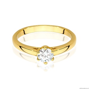 Pierścionek W540 Diament Laboratoryjny 0,40ct żółte złoto