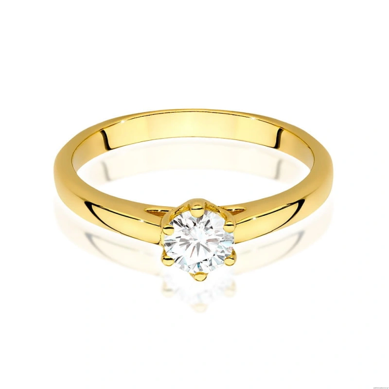Pierścionek W540 Diament Laboratoryjny 0,40ct żółte złoto