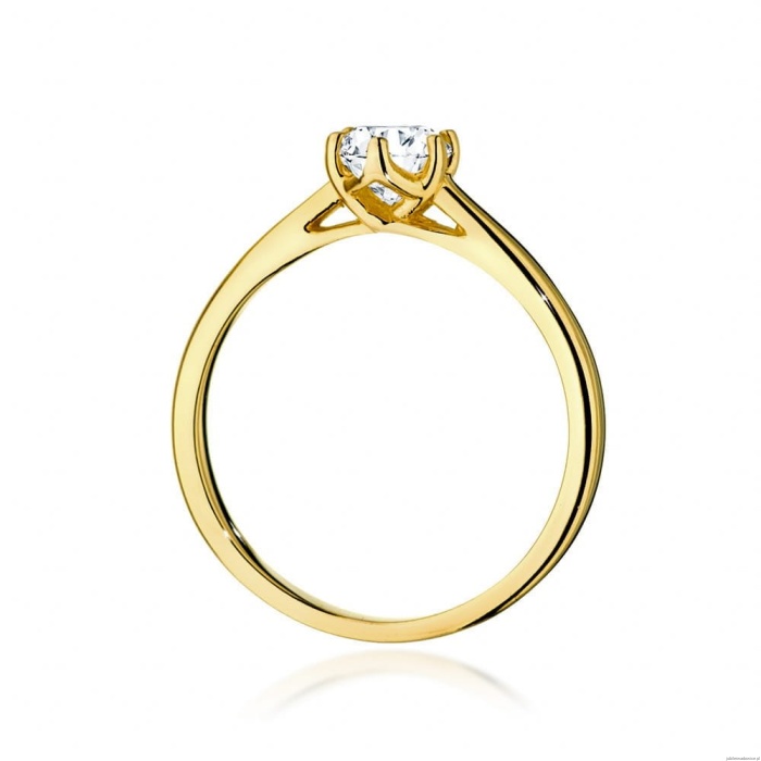 Pierścionek W540 Diament Laboratoryjny 0,50ct żółte złoto
