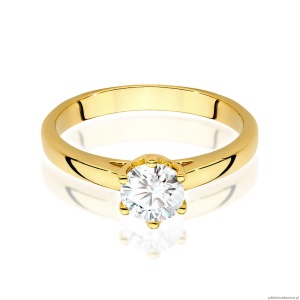 Pierścionek W540 Diament Laboratoryjny 0,70ct żółte złoto