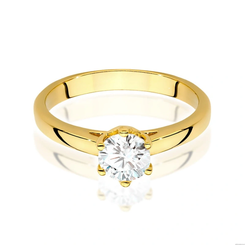 Pierścionek W540 Diament Laboratoryjny 0,70ct żółte złoto