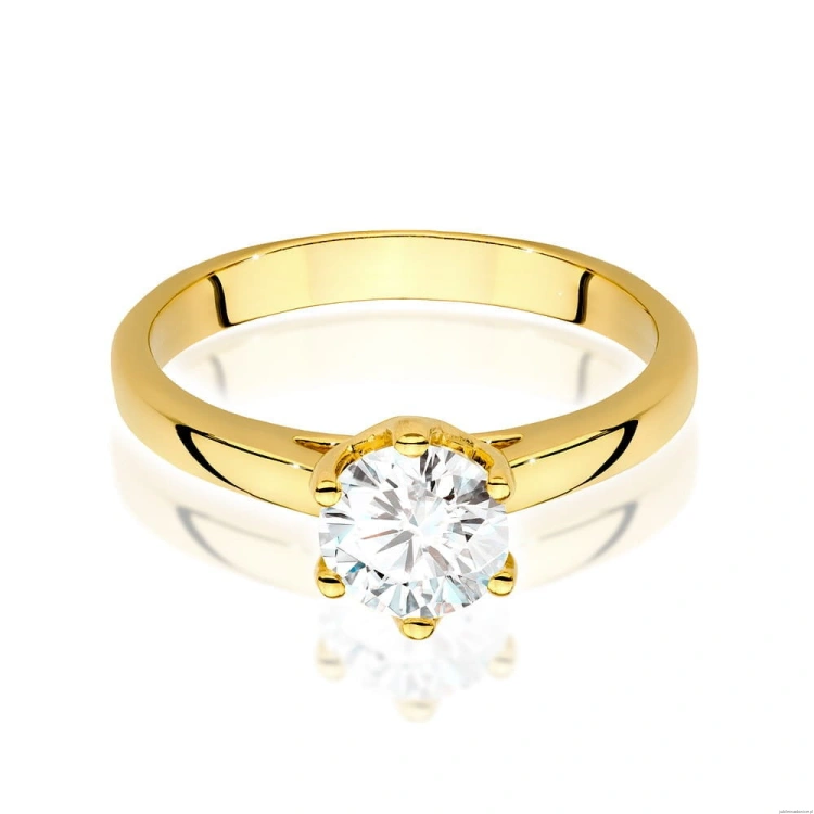 Pierścionek W0540 Diament Laboratoryjny 1,00ct żółte złoto