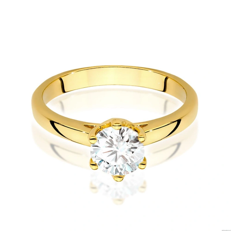 Pierścionek W0540 Diament Laboratoryjny 1,00ct żółte złoto
