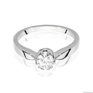 Pierścionek W541 Diament Laboratoryjny 0,40ct białe złoto