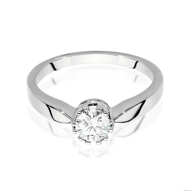 Pierścionek W541 Diament Laboratoryjny 0,40ct białe złoto