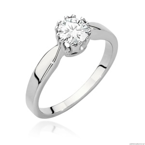 Pierścionek W541 Diament Laboratoryjny 0,50ct białe złoto