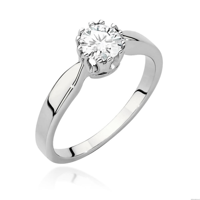 Pierścionek W541 Diament Laboratoryjny 0,50ct białe złoto