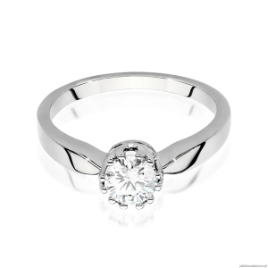 Pierścionek W541 Diament Laboratoryjny 0,50ct białe złoto